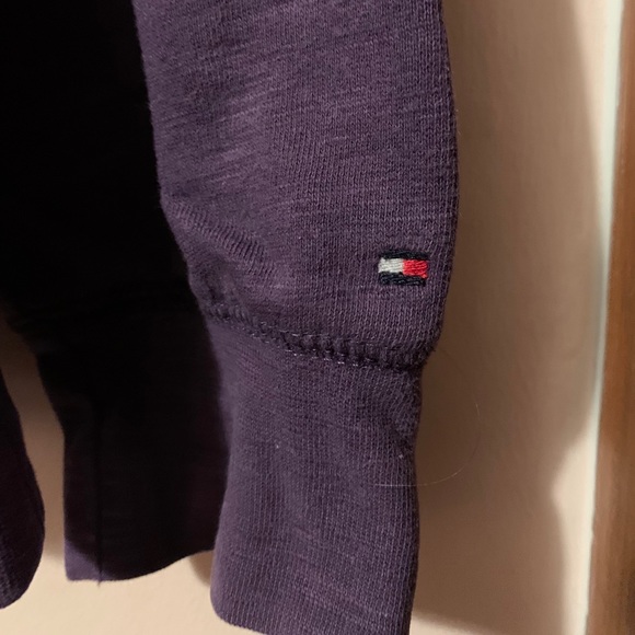 TOMMY HILFIGER Plum Collared Sweater w/ Pocket - Picture 3 of 5